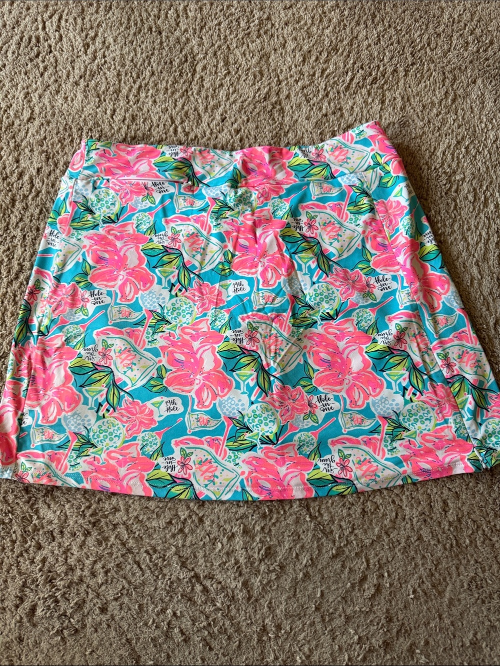 Lulu B Floral Print Pink and Blue athletic Golf  Skort